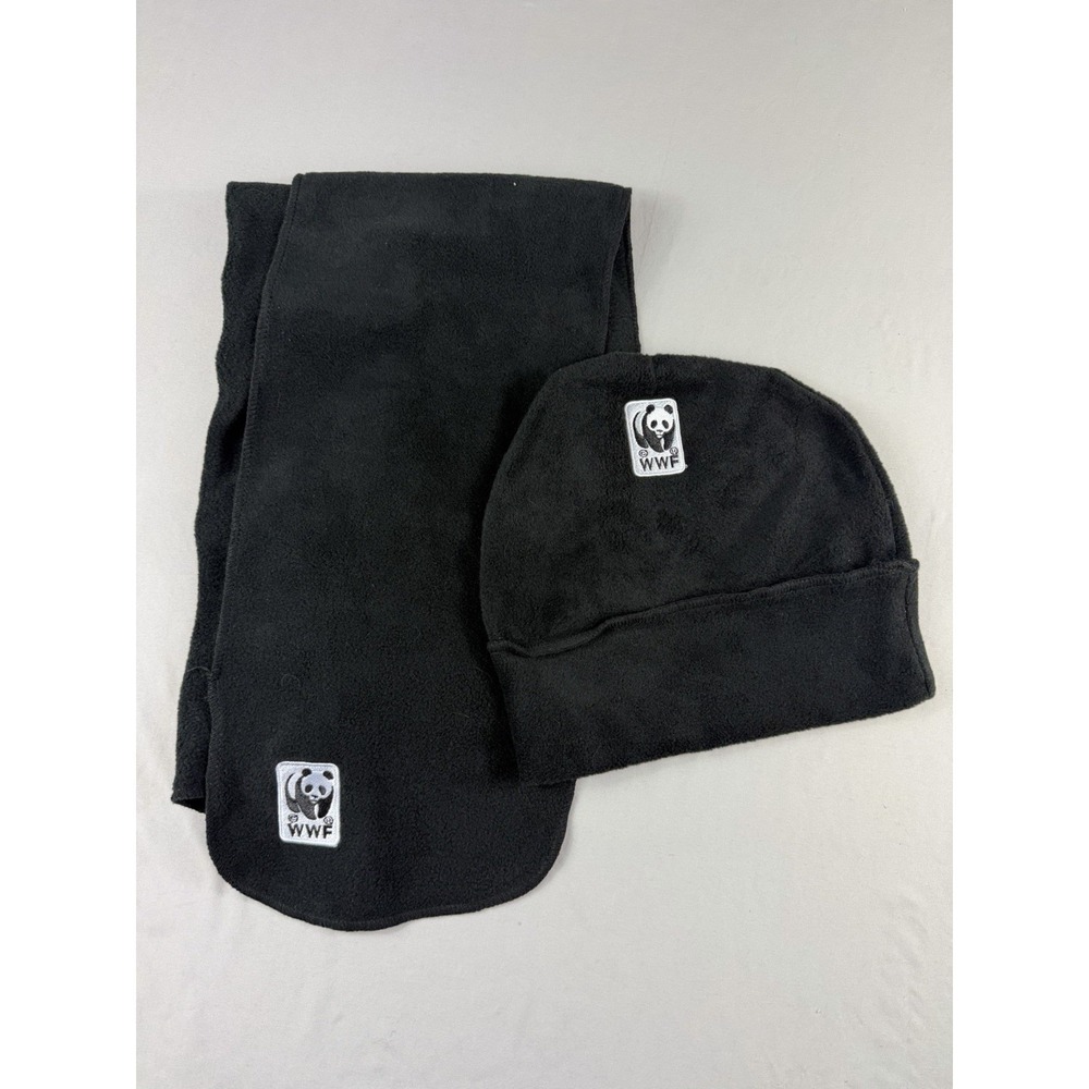 WWF Sk8 brand 68" scarf and oversized beanie hat, unisex adults OS